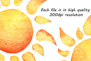 Watercolor Sun Clipart, an Illustration by PassionPNGcreation (Thumbnail 3 of 4)