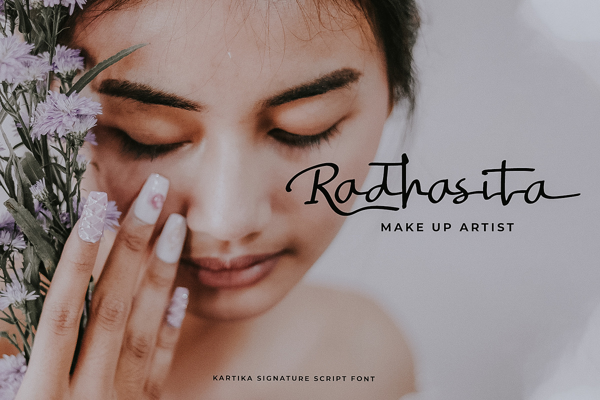 Kartika a Signature Script Font, a Script Font by Dawnside Graphic (Photo 13 of 16)