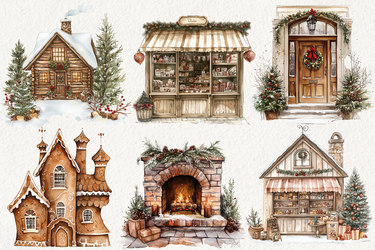 Boho Christmas Clipart, an Illustration by NadiaTheronArt (Photo 3 of 5)