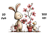 Whimsical Floral Bunny and Duck, an Animal Illustration by GiraffeCreative (Thumbnail 10 of 20)