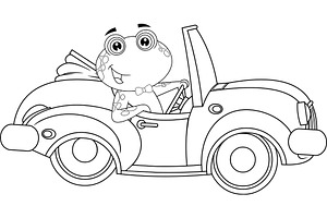 Outlined Cute Frog Cartoon Character, an Illustration by HitToon