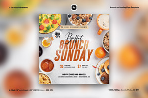 Brunch on Sunday Flyer, a Flyer Template by iDoodle Studio