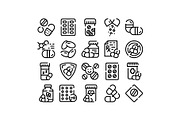 Medicine pills and drugs line icons, an Object Graphic by pikepicture (Thumbnail 1 of 3)
