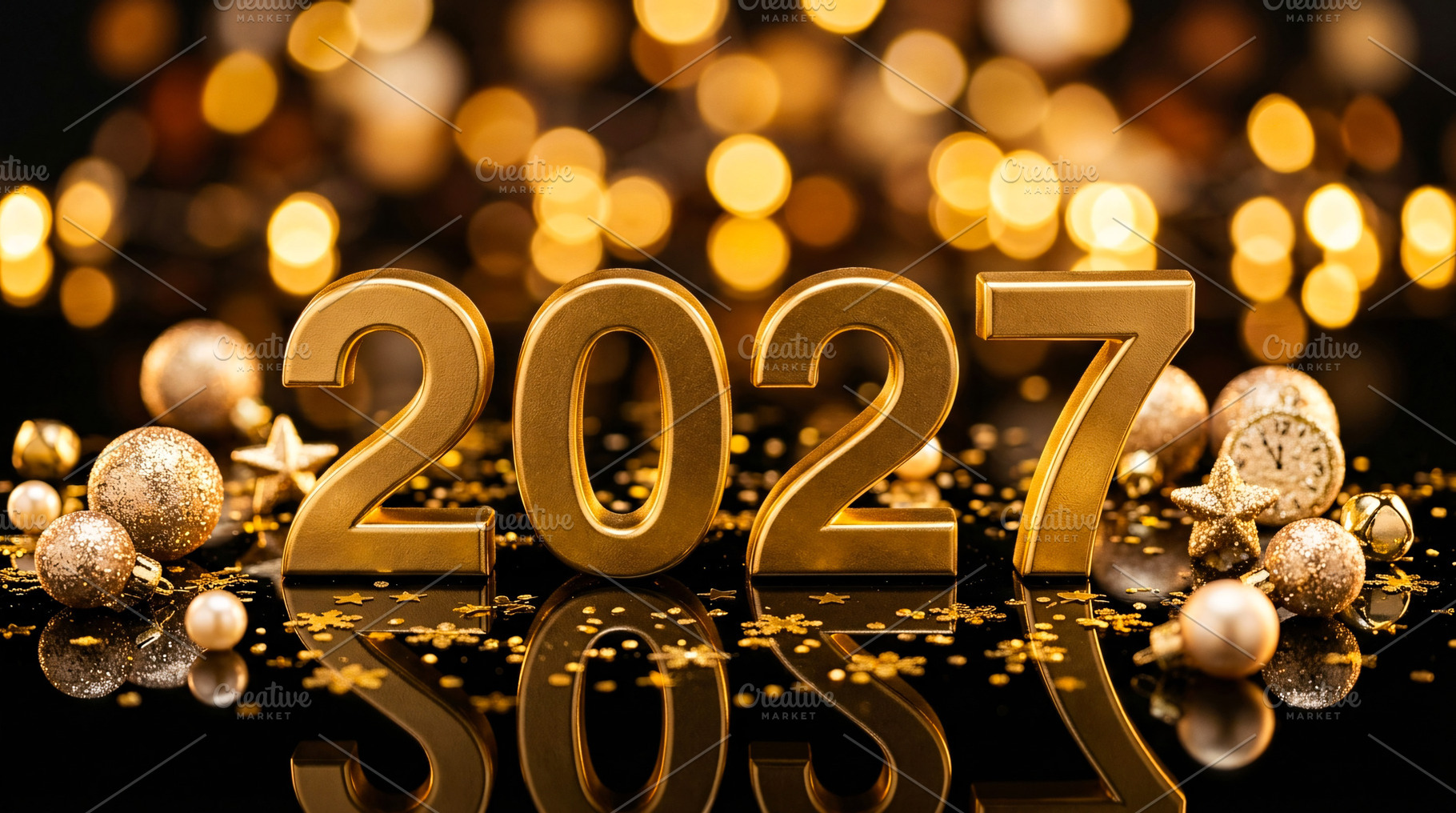 Gold 2027 New Year with Christmas, a Holiday Photo by Rafoz