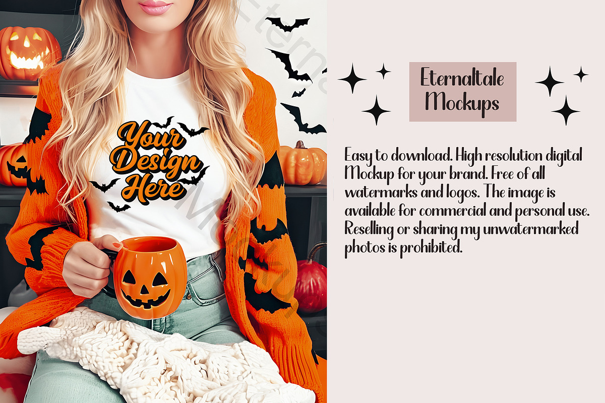T Shirt Halloween Mockup, a Mockup by EternaltaleMockups (Photo 2 of 2)