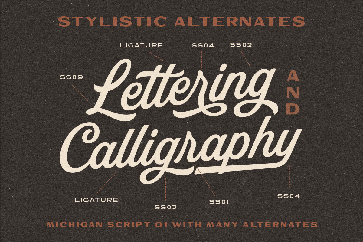 MIchigan - Font Collection, a Script Font by Letterhend Studio (Photo 2 of 9)