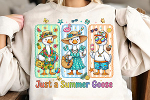 Just A Summer Goose Png, Summer Png, an Illustration by CreationArt