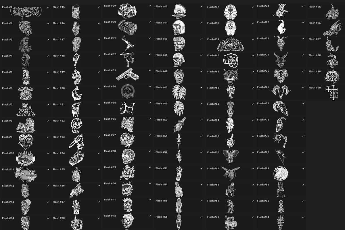 Tattoo Flash Vol. 14 - Stamp Set, a Brush Add-On by LA Studio Sthlm (Photo 6 of 6)