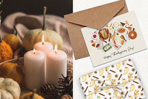 Thanksgiving Dinner Watercolor Set