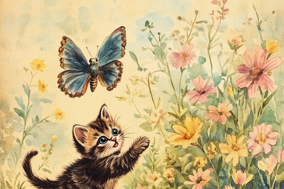 Watercolor Playful Kitten, a Background Graphic by Printable Treasure (Photo 5 of 7)