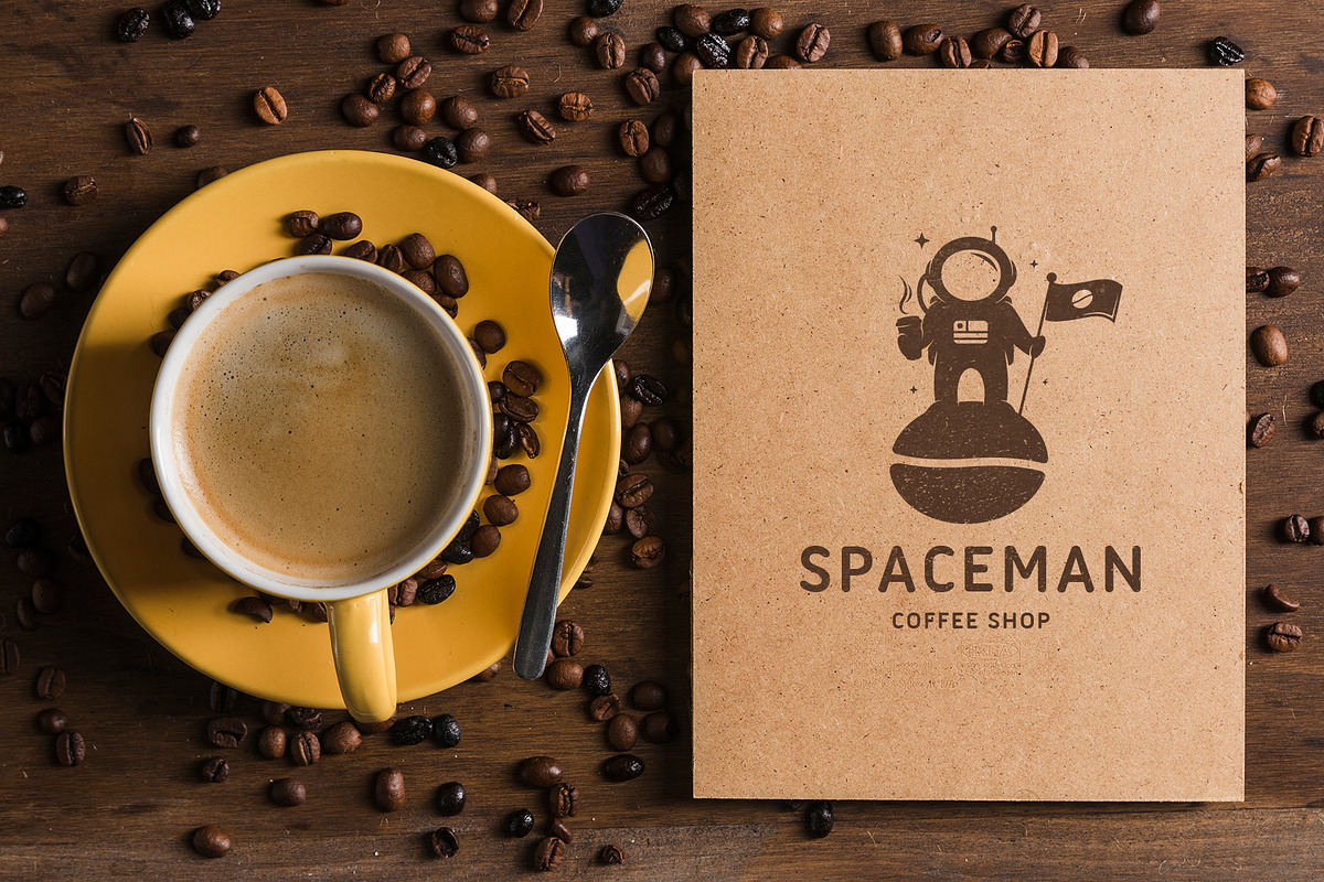 Astronaut Coffee Shop Logo Template, a Branding & Logo Template by vectorwithin (Photo 3 of 3)
