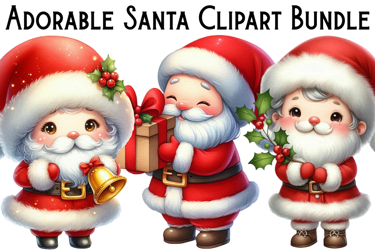 Adorable Santa Clipart, an Illustration by Pixels.Craft (Photo 1 of 6)