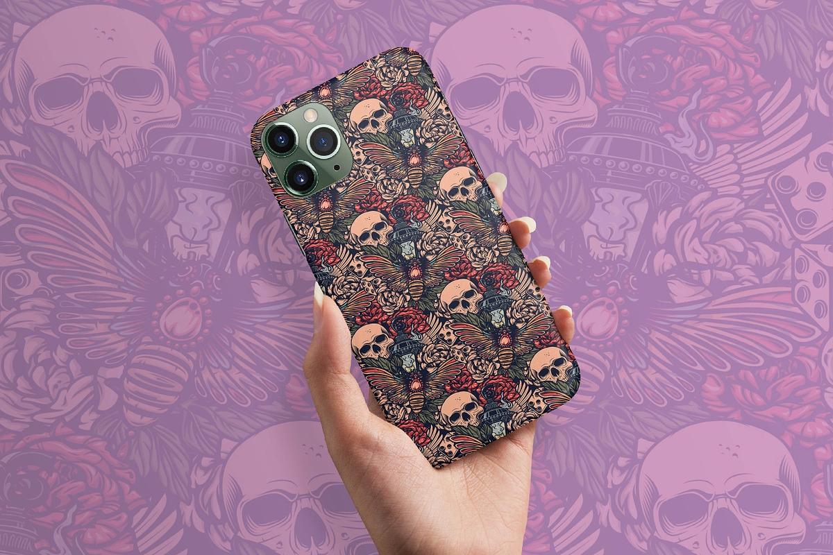 Skull Seamless Pattern, a Pattern Graphic by Digital Studio (Photo 5 of 5)