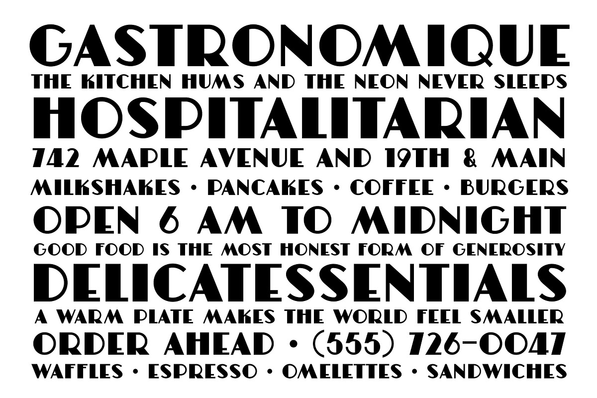 Cafe Deco, a Sans Serif Font by Loudoun Design Co. (Photo 4 of 6)