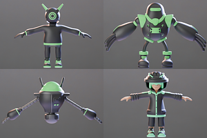Cyber Tech 3D Character Pack, a Characters & Person 3D Model by Dudukbersama