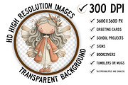 Whimsical Christmas Angel Clipart, an Illustration by Craft Nest (Thumbnail 4 of 9)