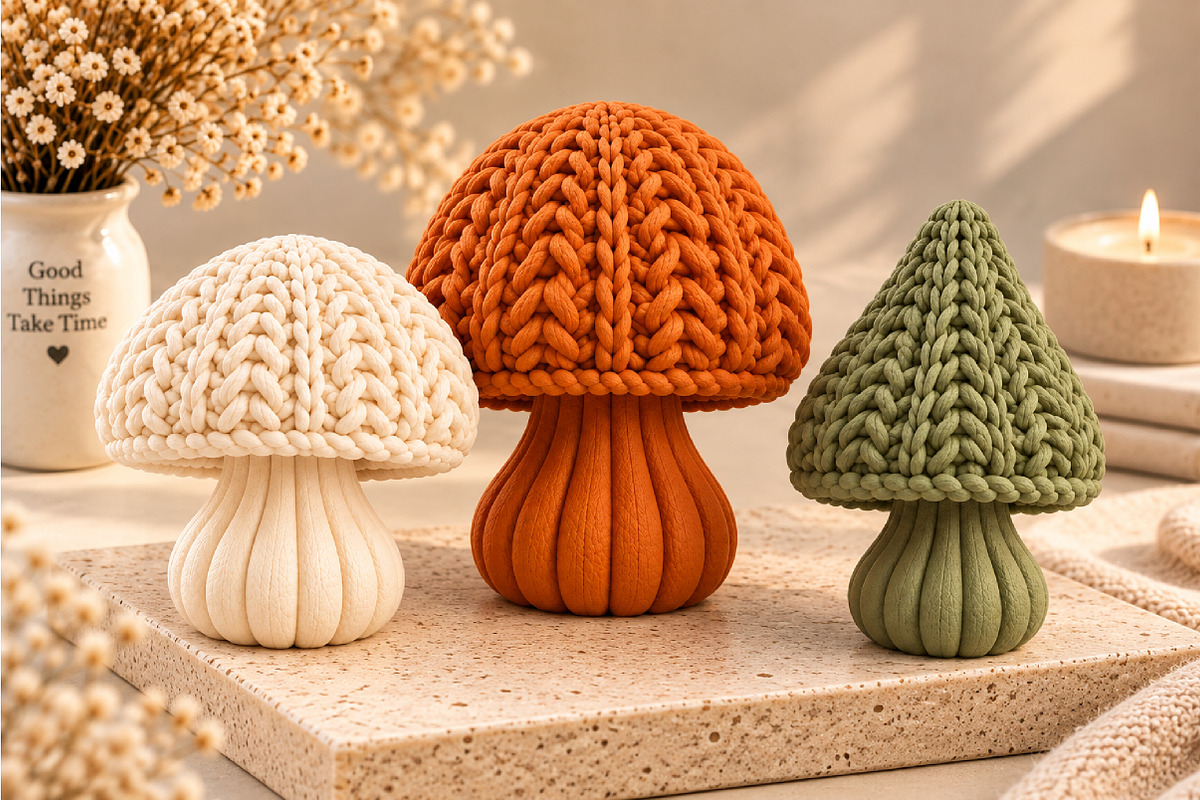 Knitted Crochet Mushroom 3D STL, a Scene 3D Model by Layerology (Photo 3 of 4)