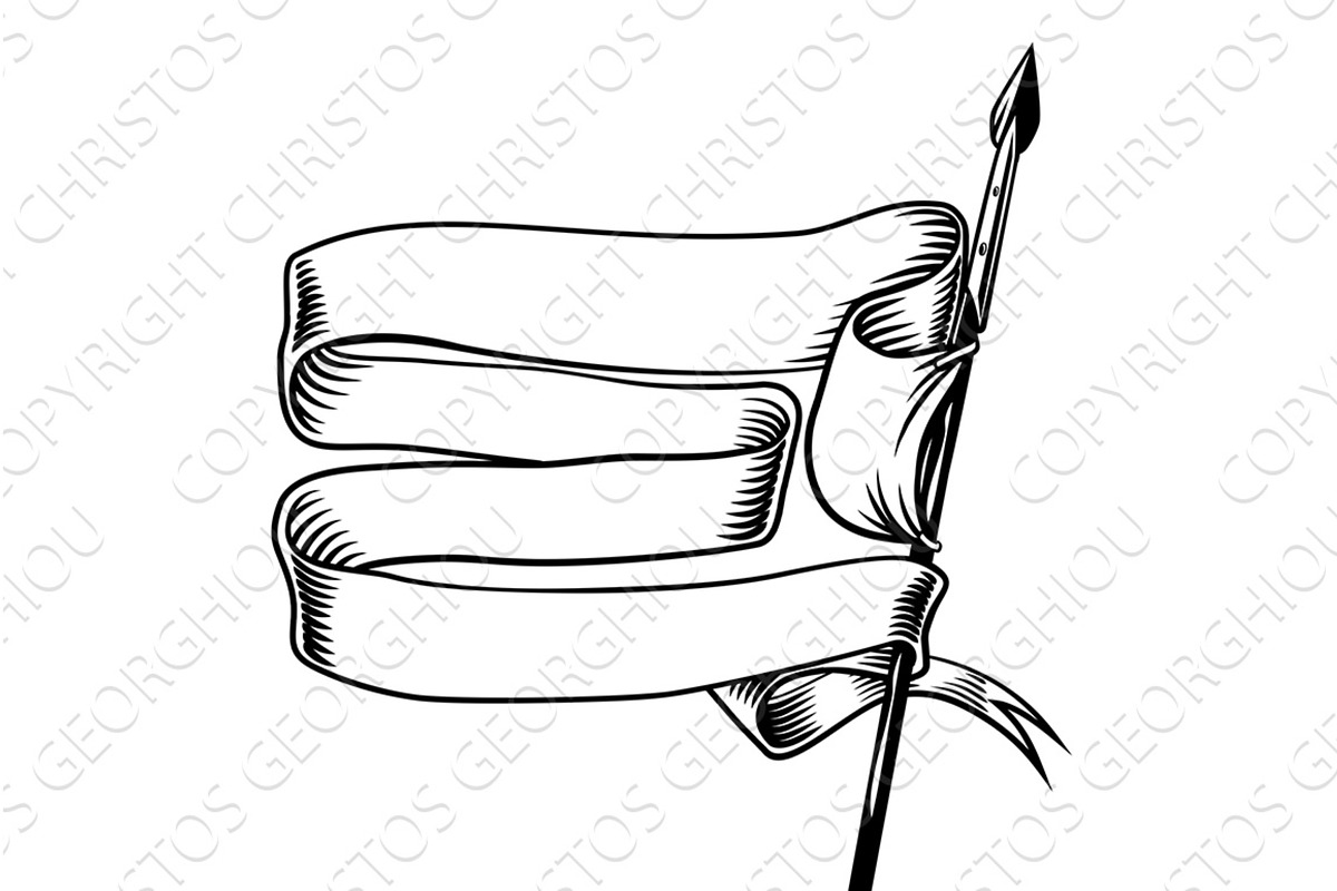 Banner Battle Flag Standard Scroll, an Illustration by Christos Georghiou