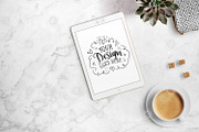 iPad with coffee + PSD 24-0005, an iPad Mockup by Garlic Friday Design (Thumbnail 2 of 5)