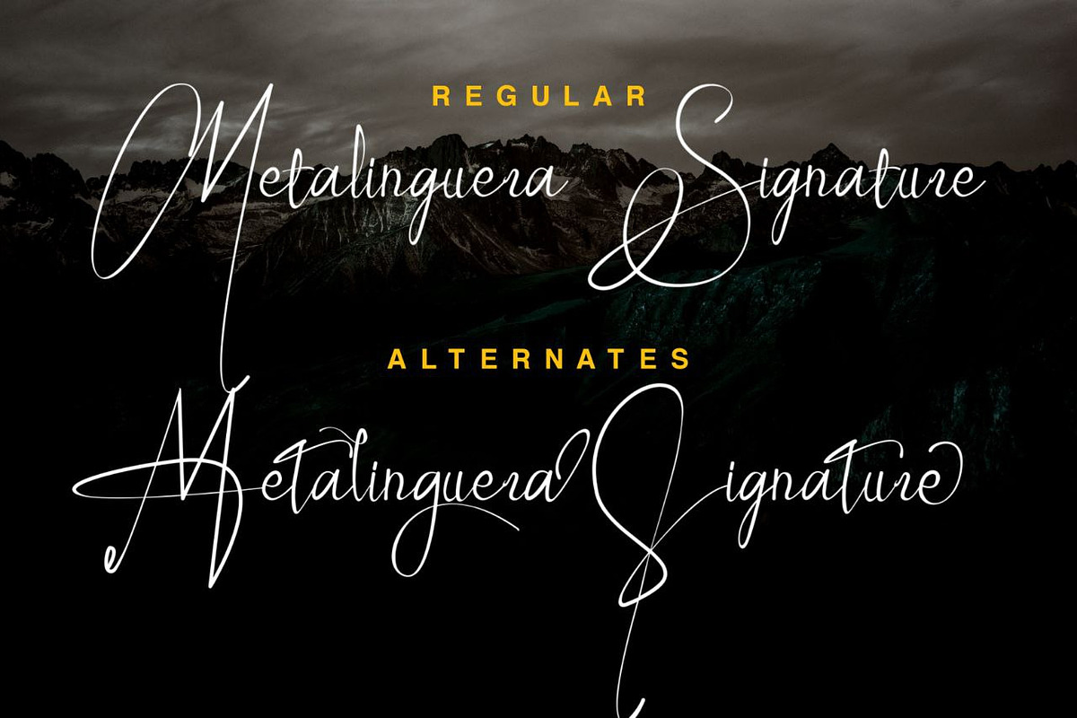 Metalinguera - Signature font, a Font by Majelis Art (Photo 7 of 9)