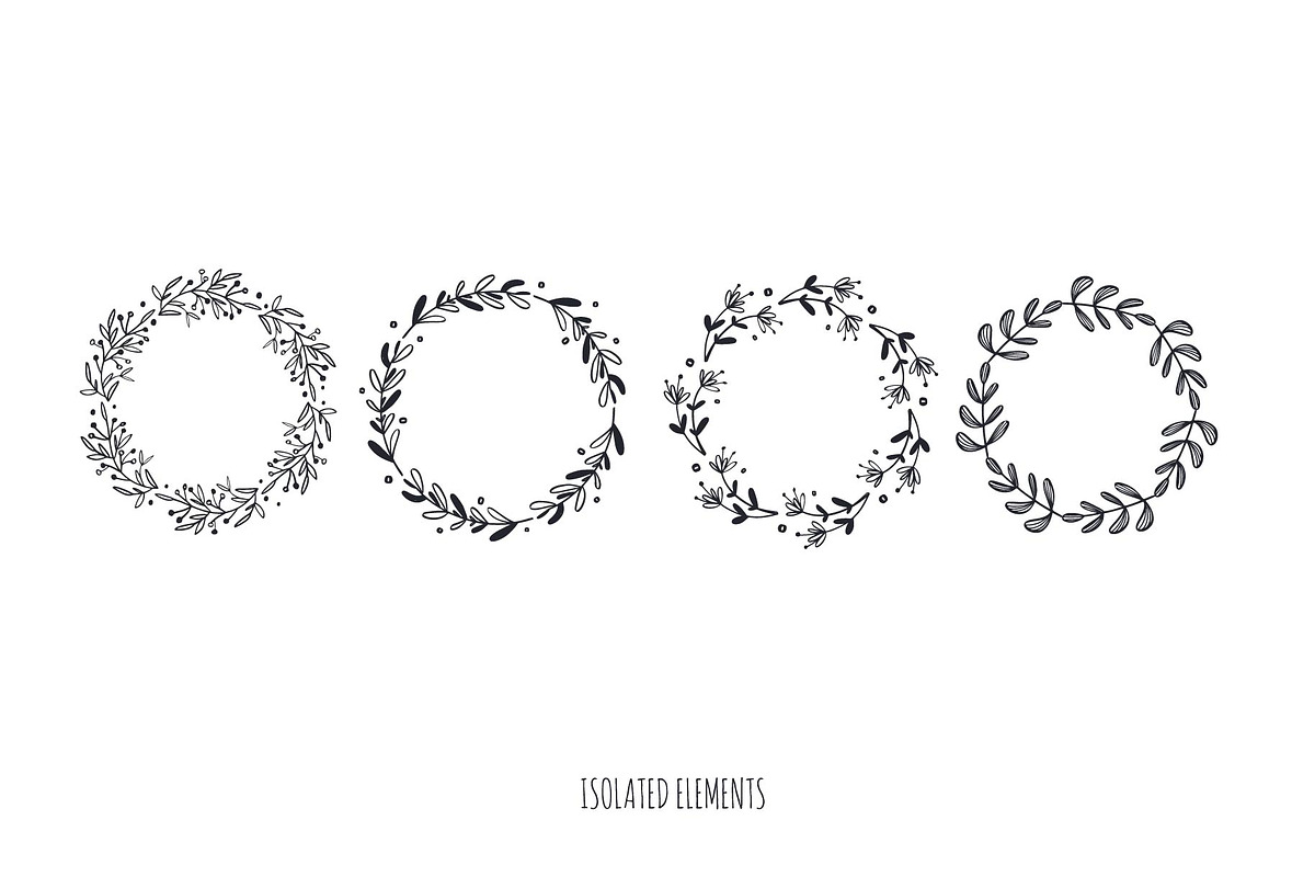 Boho floral line art hand drawn set, a Decorative Illustration by Wild Muse (Photo 6 of 7)