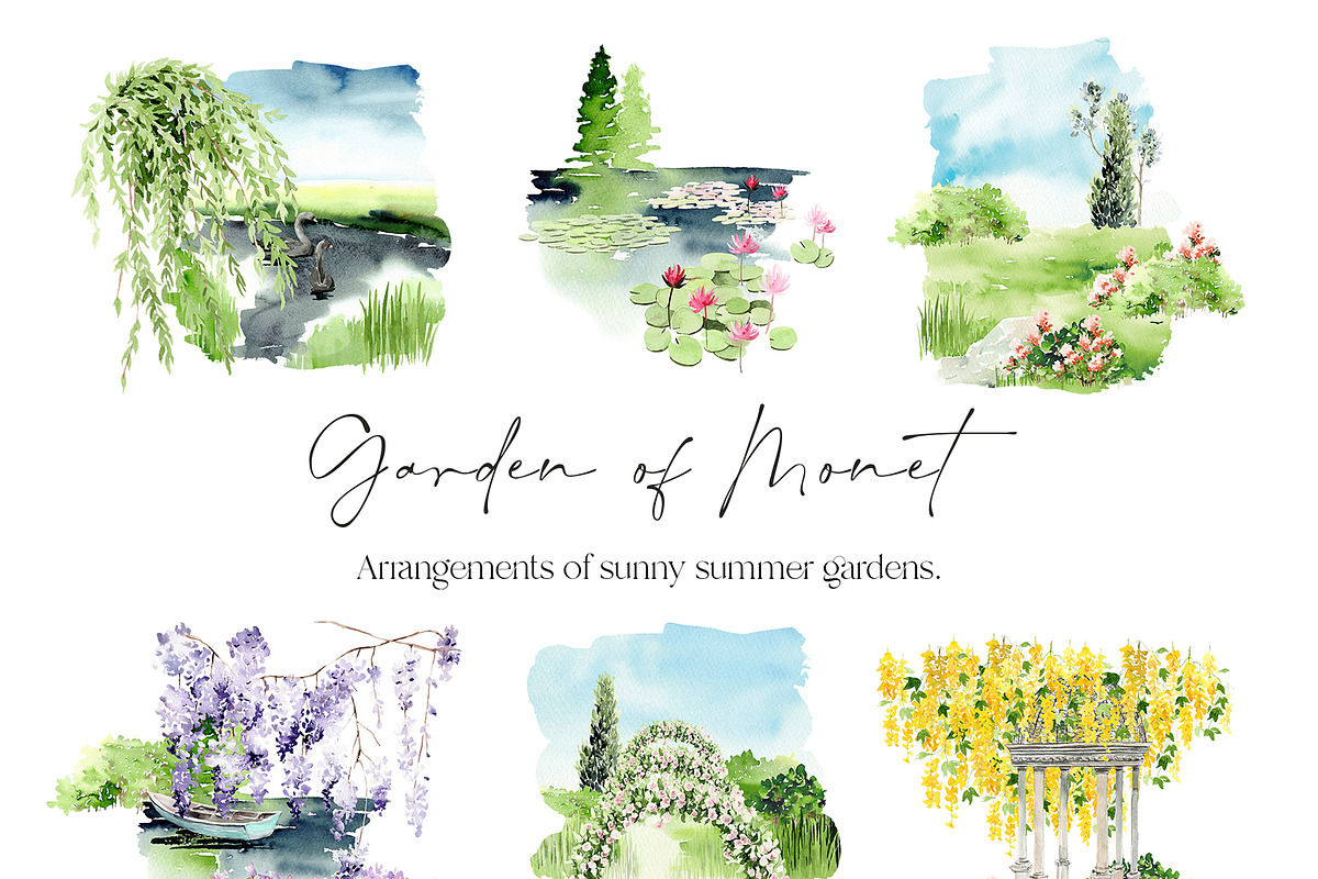 Watercolor - Garden of Monet, an Illustration by Beigetime (Photo 4 of 8)