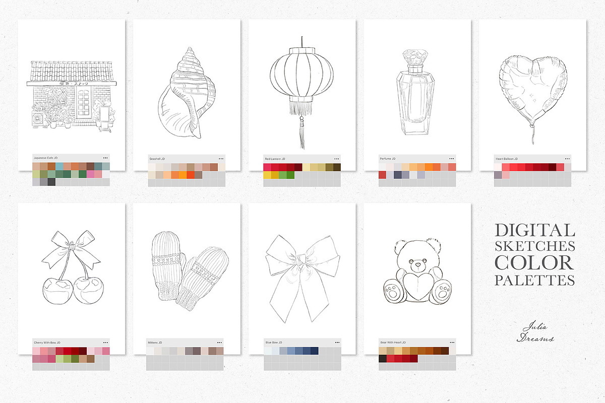 Digital Sketches & Color Palettes, a Palette Add-On by Julia Dreams (Photo 6 of 7)