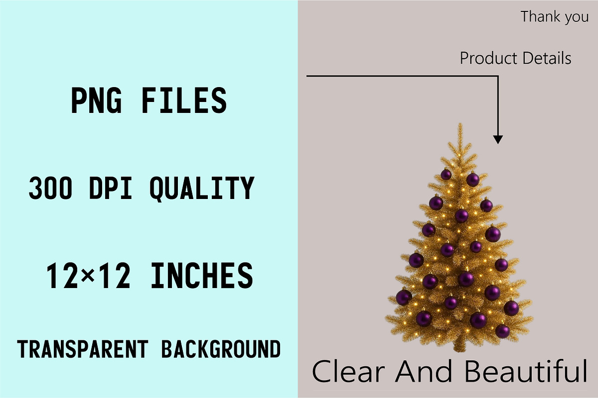 Purple and Yellow Christmas Clipart, an Illustration by SVGArt (Photo 4 of 8)