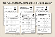 6 Printable Mood Tracker Bundle, a Stationery Template by MuzaArtStudio (Thumbnail 1 of 8)