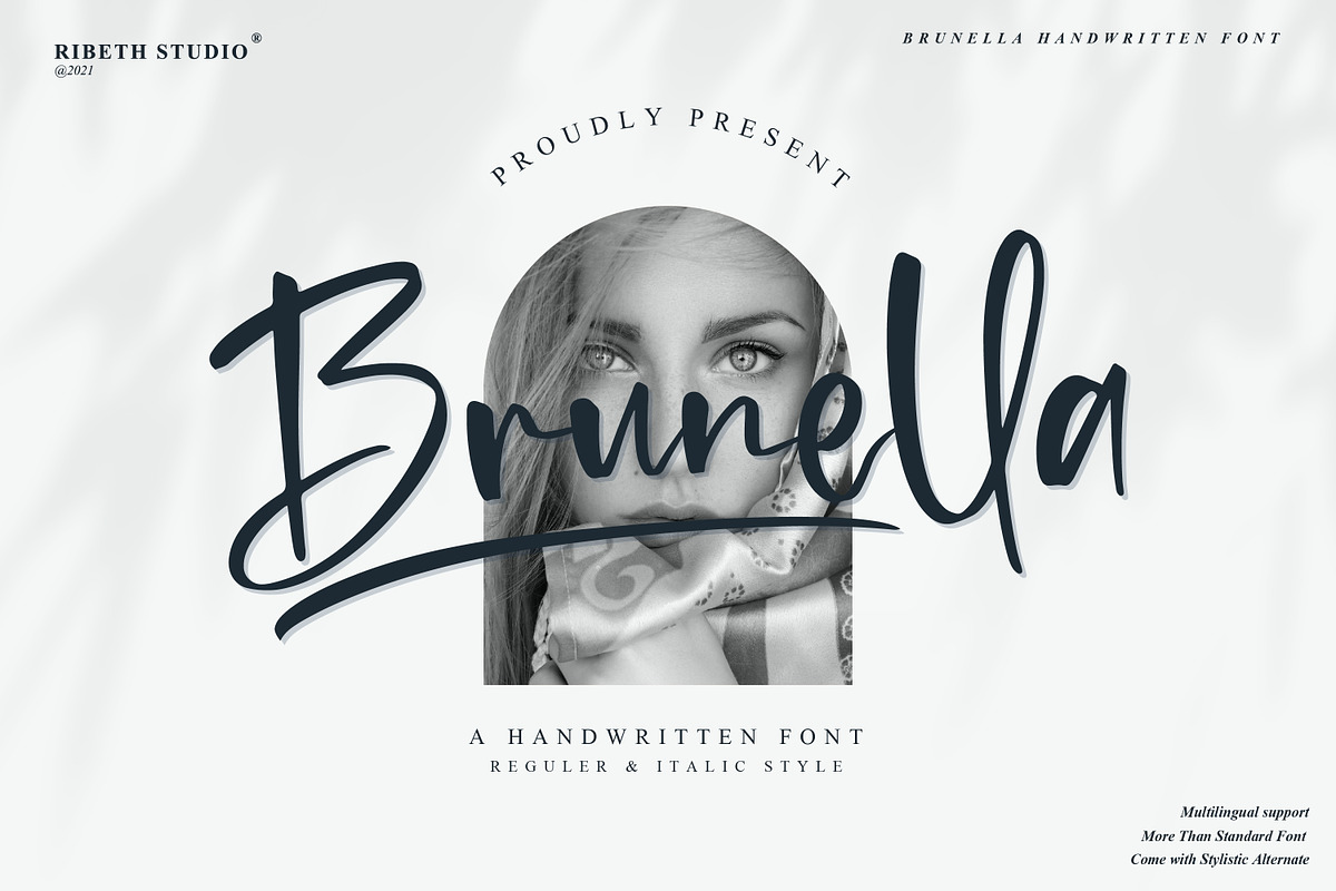 Brunella - Handwritten Font, a Script Font by ribethstudio (Photo 1 of 12)