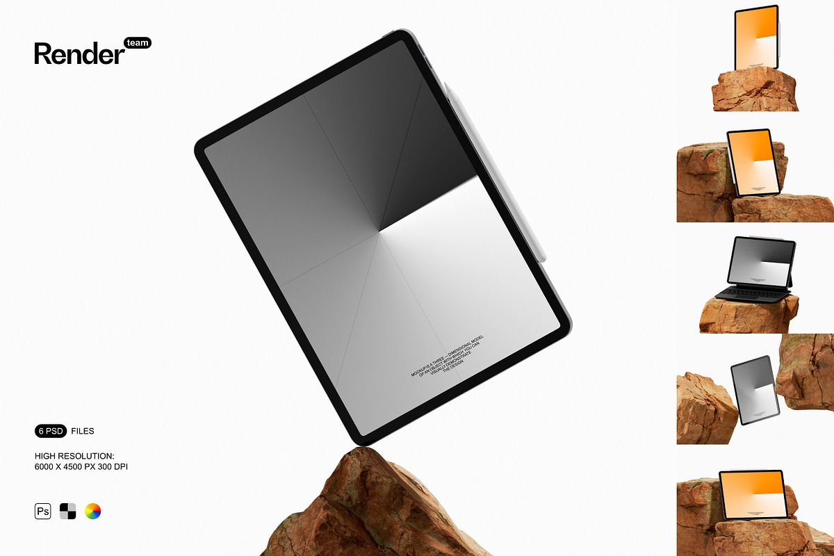 iPad Mockup Set, an iPad Mockup by Renderteam (Photo 1 of 16)