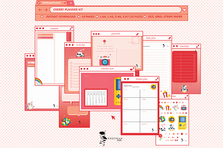 Cherry Planner Kit Template Digital
