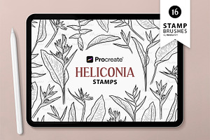 Heliconia Plant Procreate Stamps