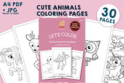 30 Cute Animals Coloring Pages, an Animal Illustration by Design Unique (Thumbnail 1 of 5)
