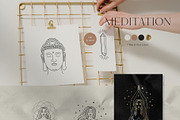 Meditation. Vector Set, a Healthcare Illustration by PatrushevaYana (Thumbnail 7 of 10)
