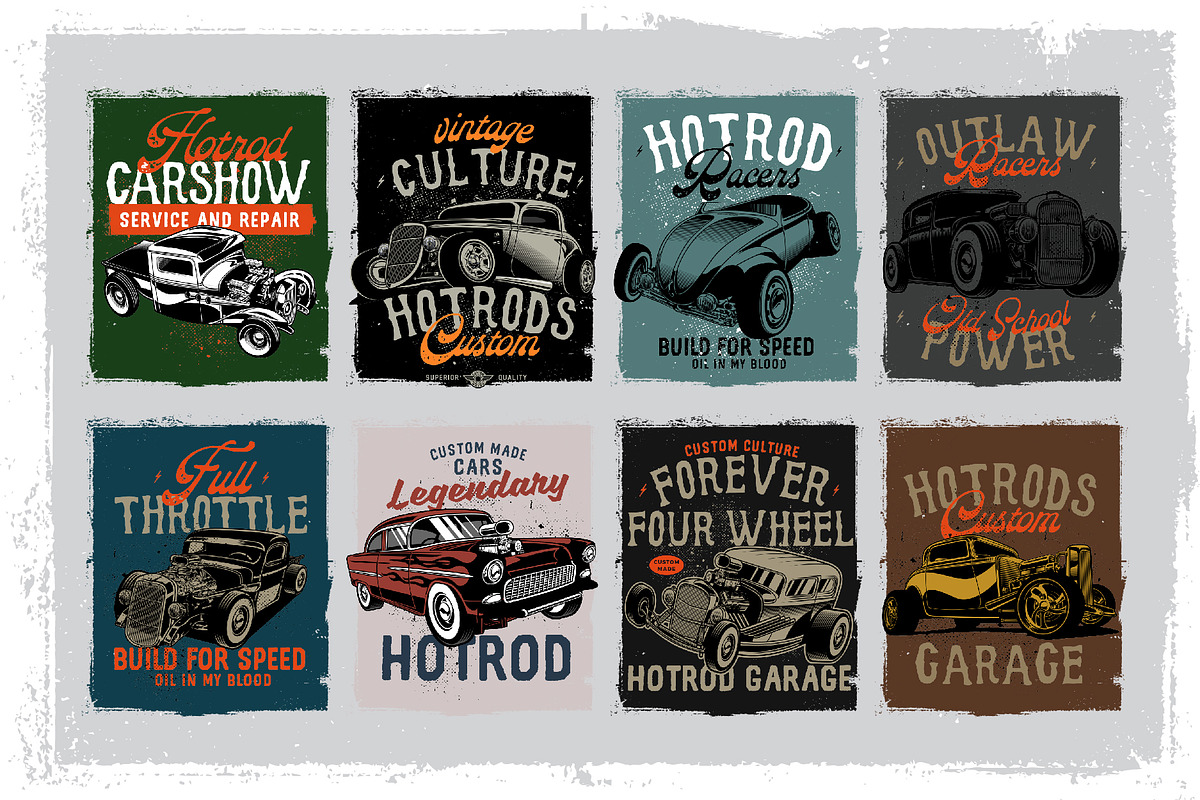 Vintage style hotrods collection, a Transportation Illustration by The BolzStudio (Photo 2 of 8)