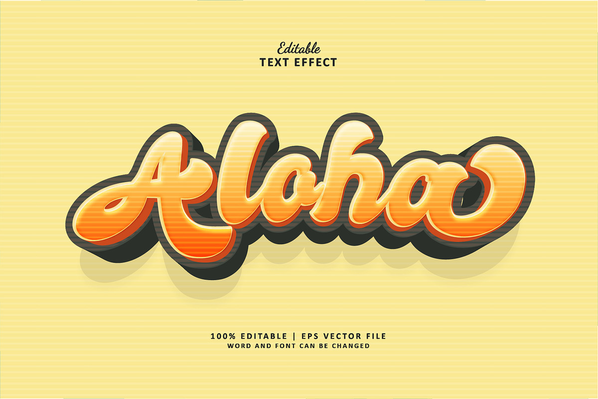 Text Effect Aloha, a Layer Style Add-On by Navy Graphic