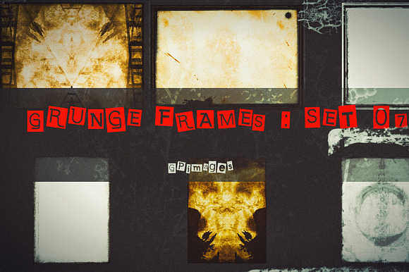 6 Grunge Textured Retro Style Frames