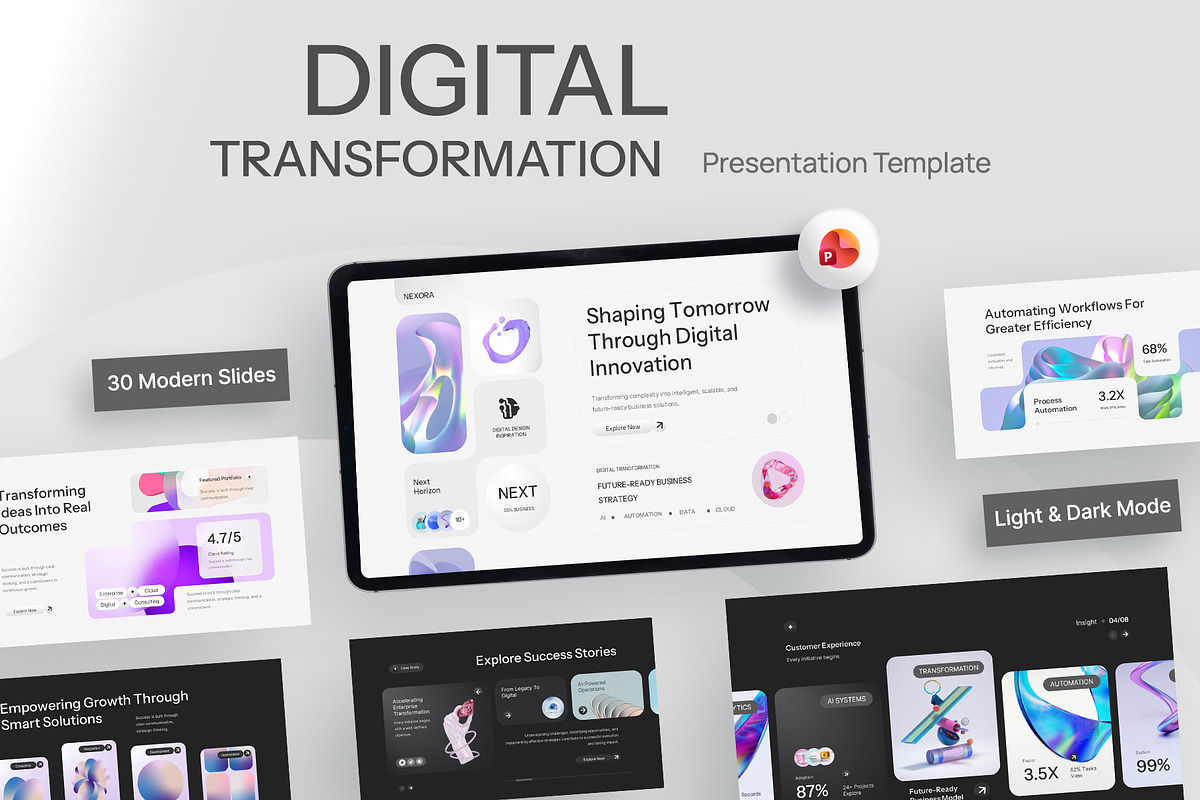 Digital Transformation PowerPoint, a Presentation Template by New Coral Design (Photo 1 of 6)