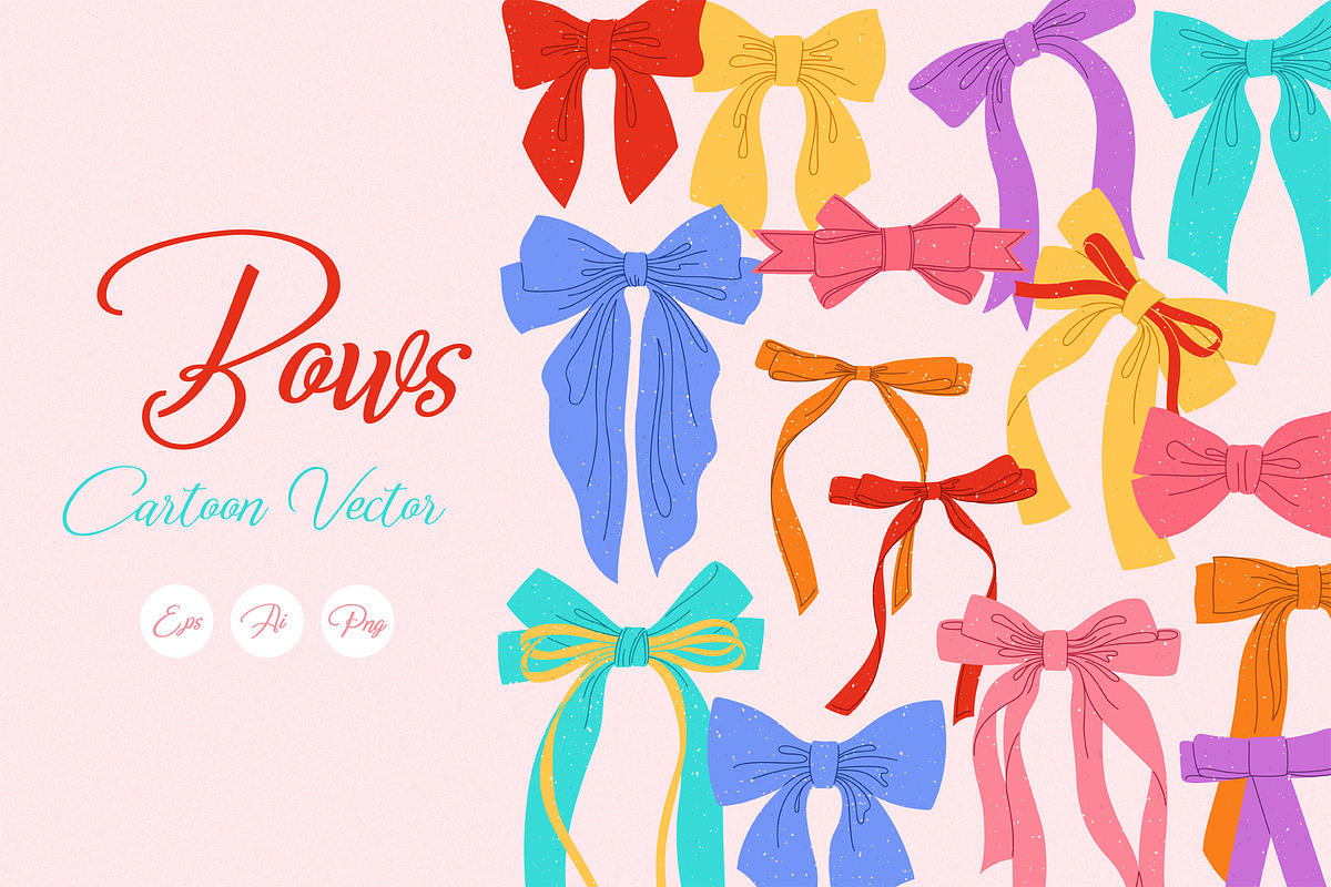 Ribbon bows cute elegant cartoon set, a Decorative Illustration by Neliakott ♥ (Photo 1 of 11)