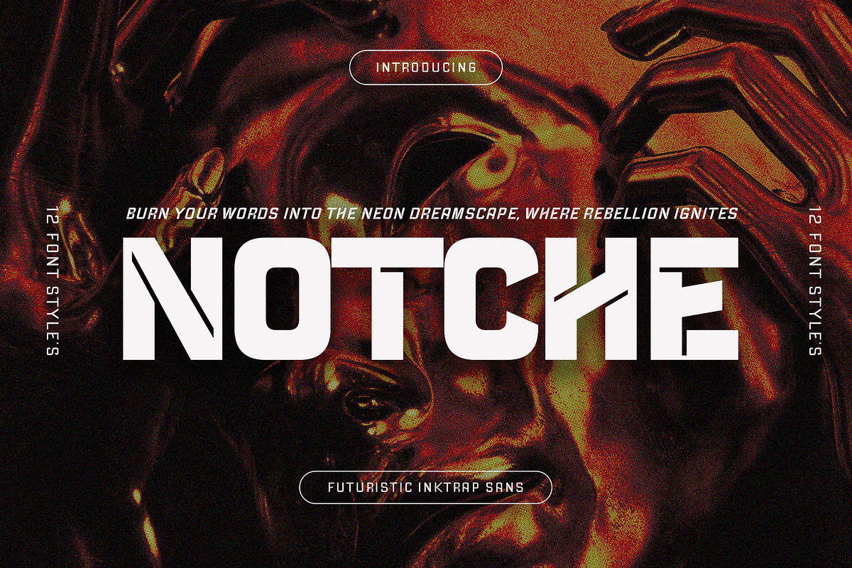 CF Notche - Futuristic Sans, a Sans Serif Font by Indotype Foundry (Photo 1 of 11)