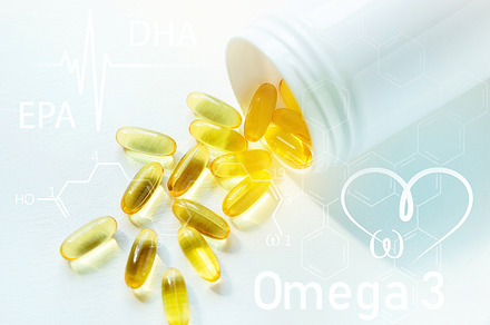 jar with capsules omega 3 fatty acid, a Health & Medical Photo by itakdalee
