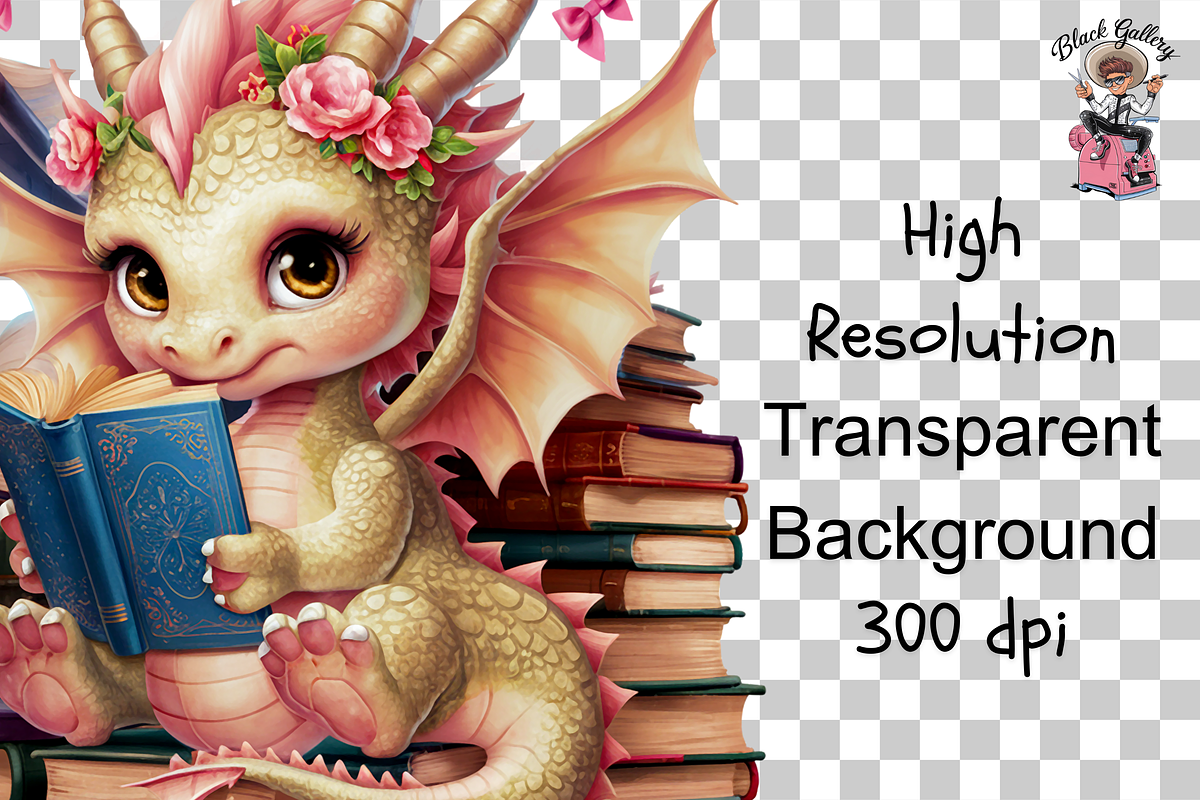 Dragon Reading Book PNG Bundle, a Graphic by Clipart Bloom (Photo 12 of 12)