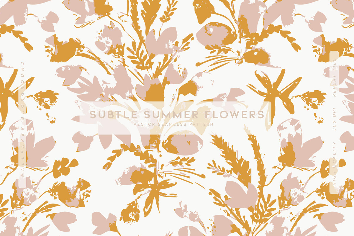 Subtle Summer Flowers, a Wallpaper Graphic by MalyskaStudio