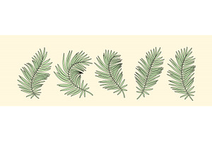 Set of vector silhouettes tropical, an Object Illustration by Liudmyla Matviiets