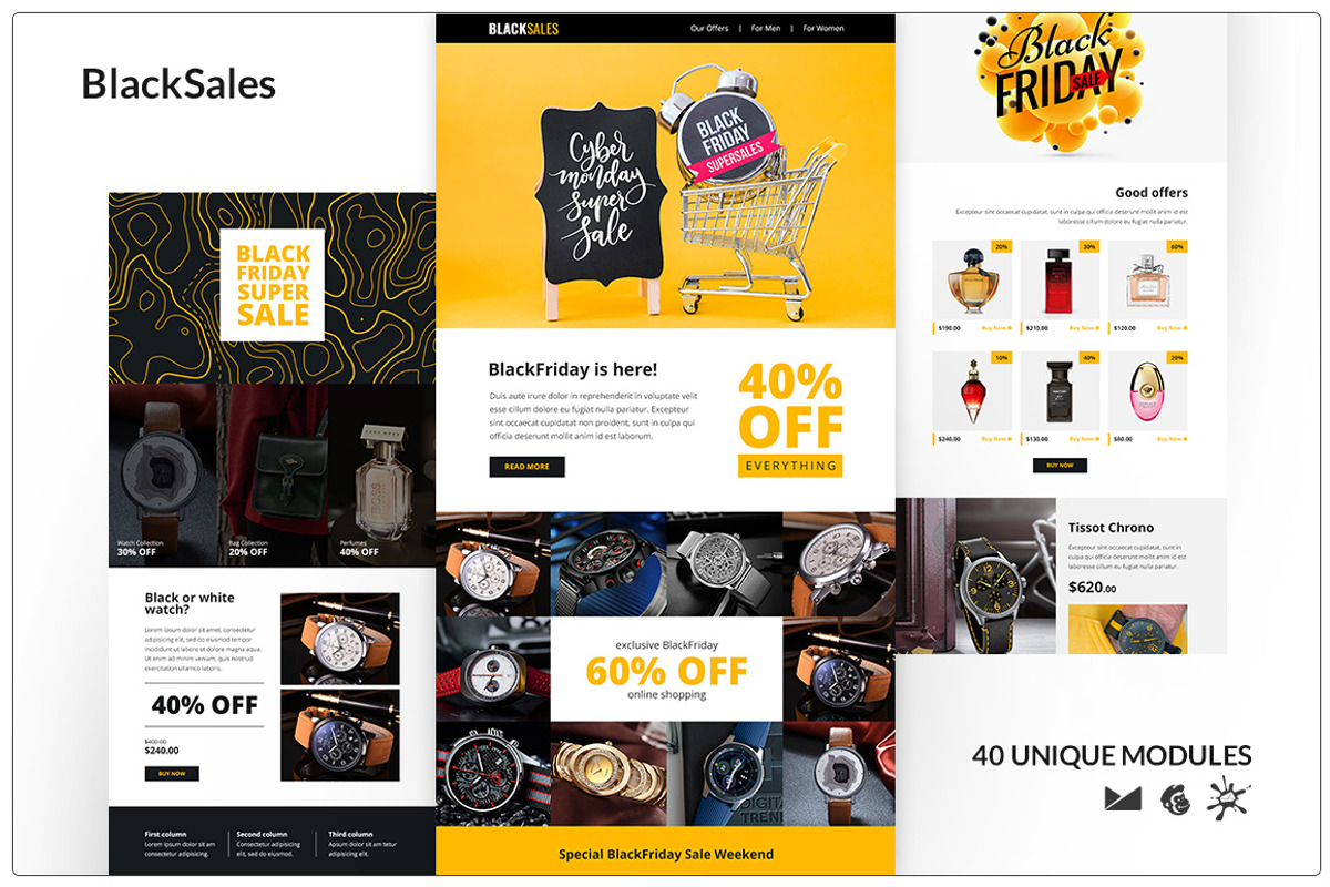 BlackSales Template + Online Builder, an Email Template by TheevsDesign