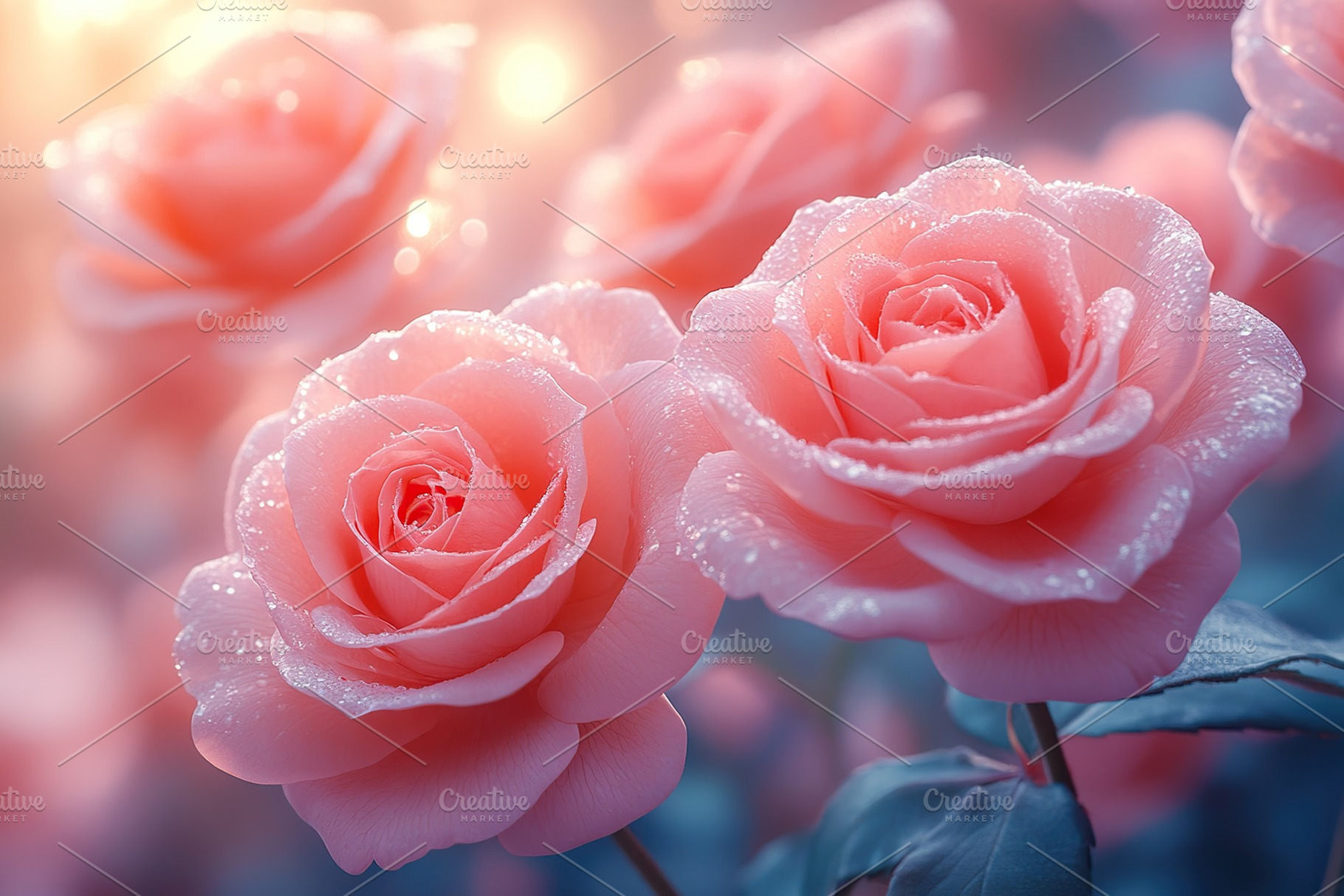 Beautiful pink rose flowers in pastel colors, a Nature Photo by AlyaAnd