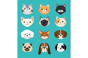 dogs and cats pets friendly, an Animal Illustration by studiogstock