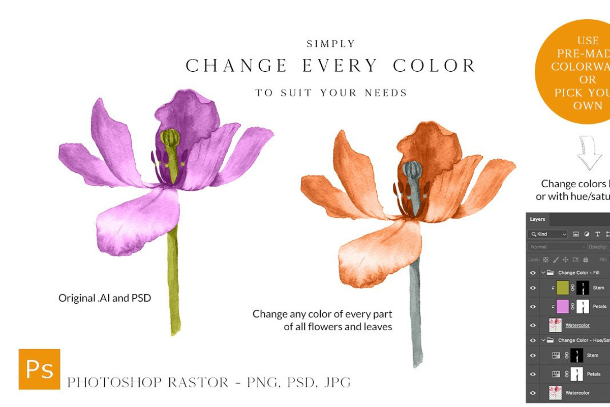 Ultimate Flower & Leaf Collection, an Object Graphic by Pretty Little Lines (Photo 30 of 47)