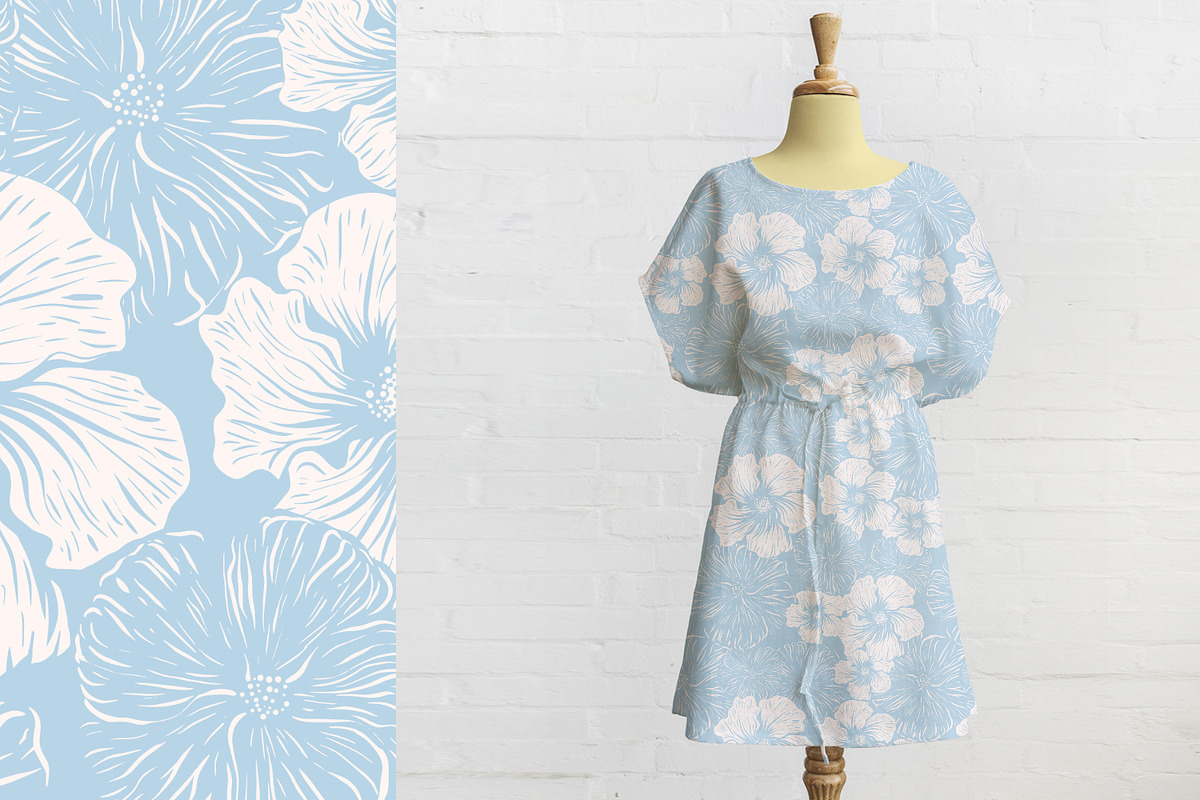 Swirl Flowers | Vector Print, a Wallpaper Graphic by MalyskaStudio (Photo 12 of 13)